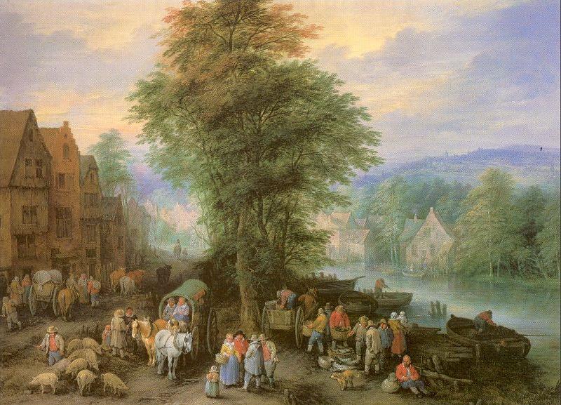 Michau, Theobald Peasants at the Market oil painting image